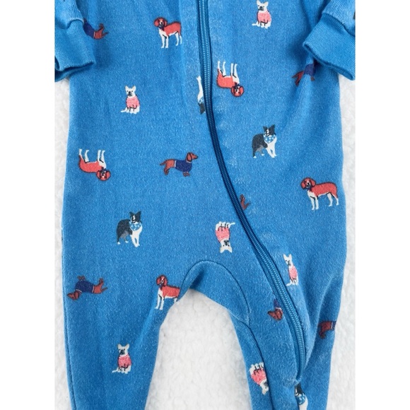JANIE AND JACK • Blue/Multi Dog Print Sleeper Footie Pajamas - Picture 5 of 14